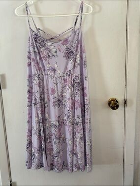 Torrid Size 2 lavender floral print sundress crisscross straps
